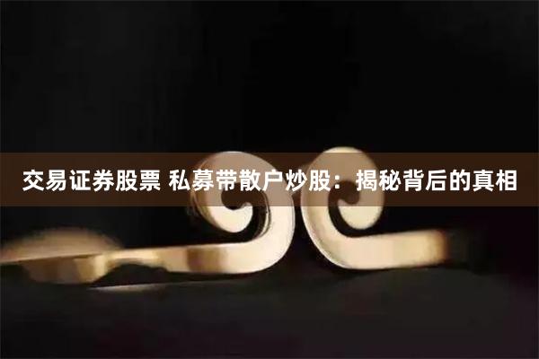 交易证券股票 私募带散户炒股：揭秘背后的真相
